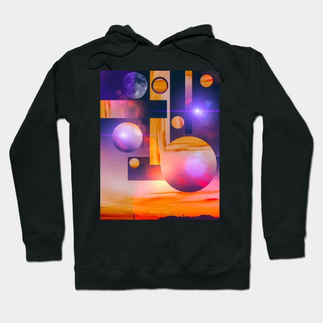 Sunset Illusion Hoodie by Yokipon Art